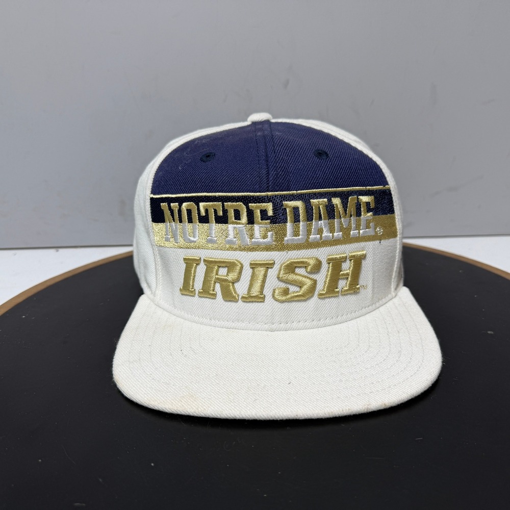 Notre Dame Fighting Irish Adidas Hat Men Snapback White Navy Gold Streetwear